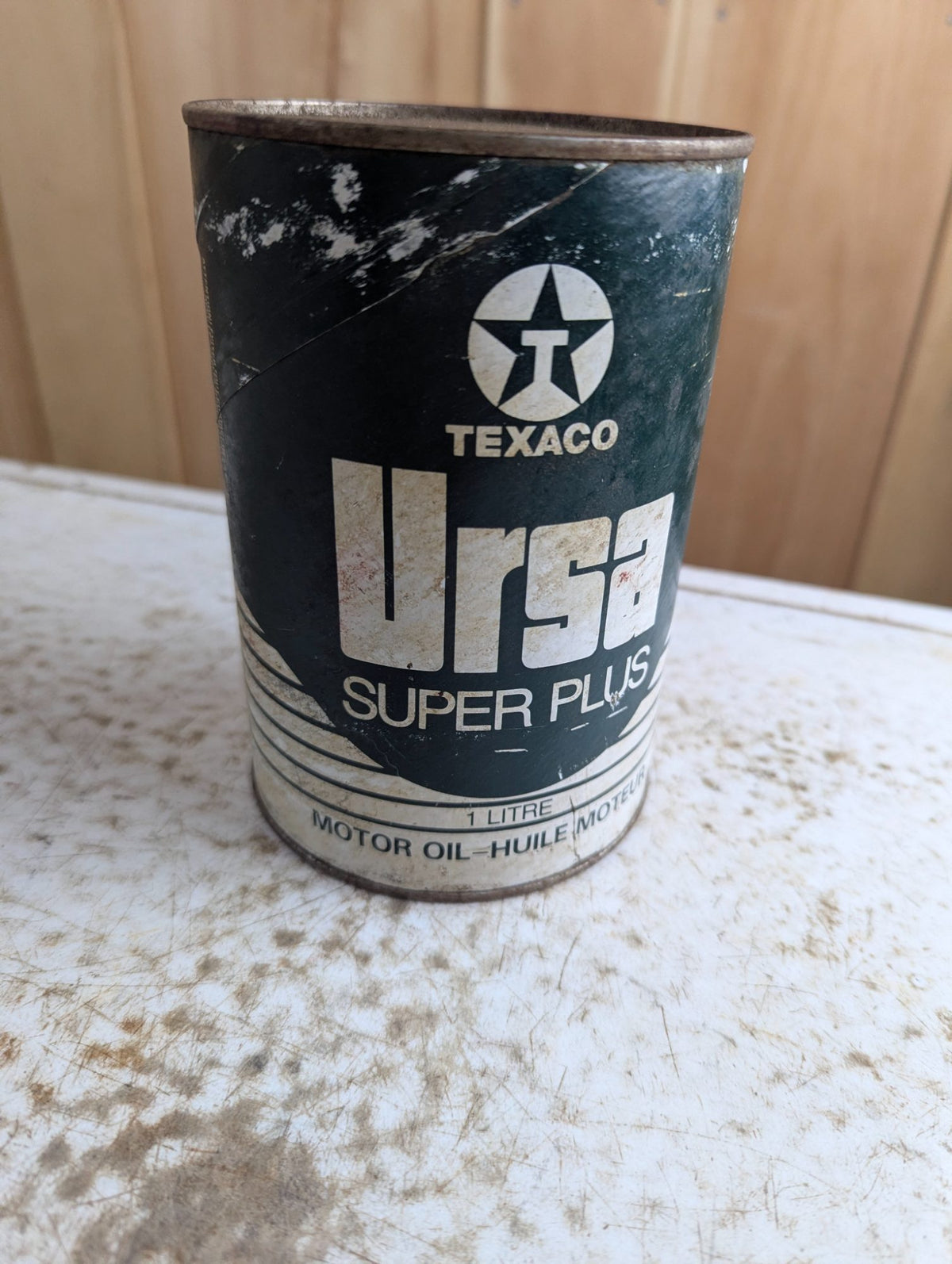 Vintage Texaco Ursa Super Plus Unopened 1 Litre Motor Oil Can