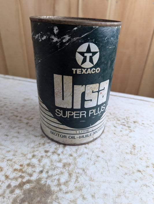 Vintage Texaco Ursa Super Plus Unopened 1 Litre Motor Oil Can