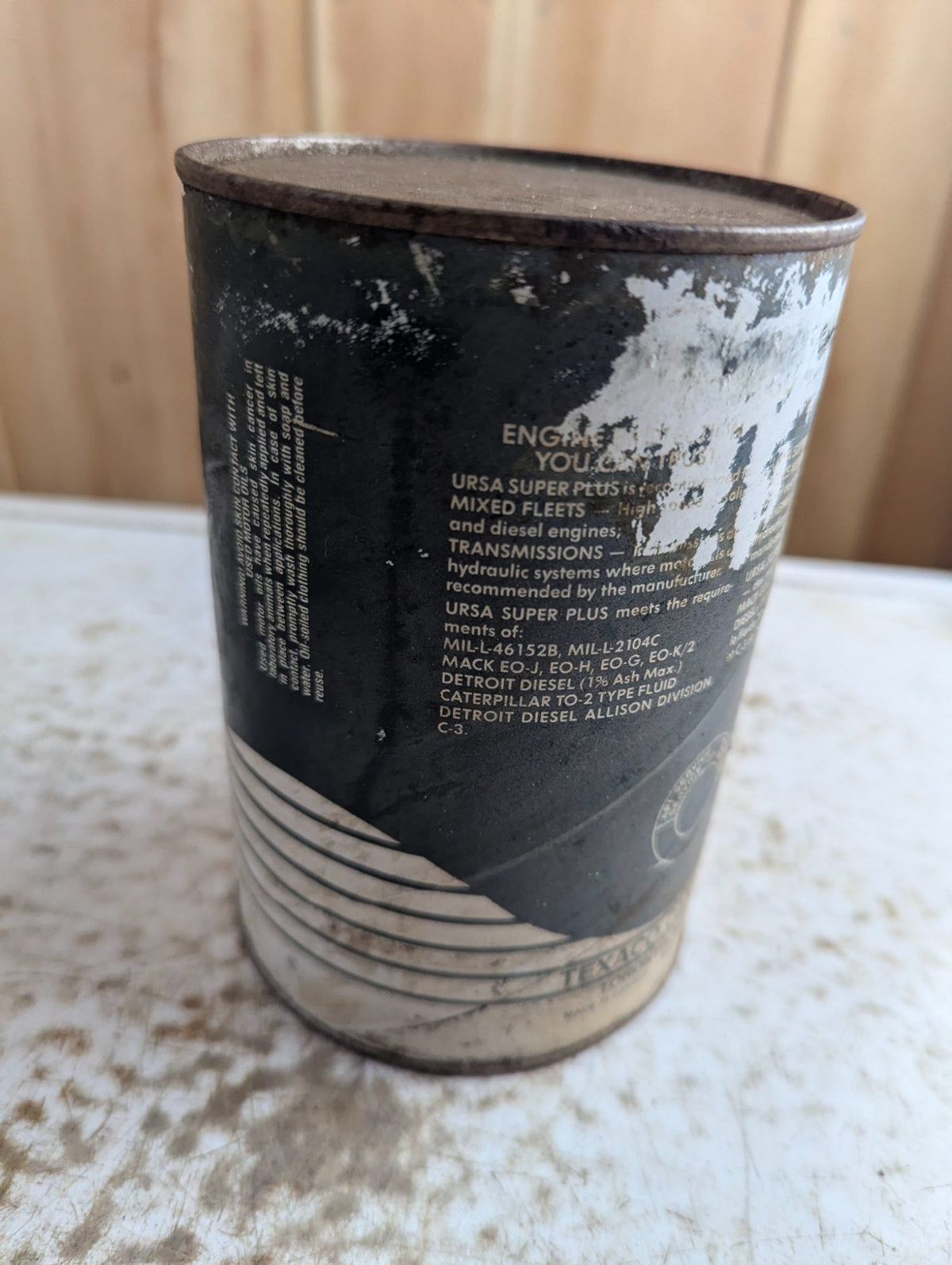 Vintage Texaco Ursa Super Plus Unopened 1 Litre Motor Oil Can
