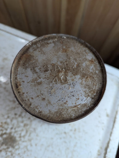 Vintage White Rose En-Ar-Co Non-Detergent Motor Oil Can Red and White