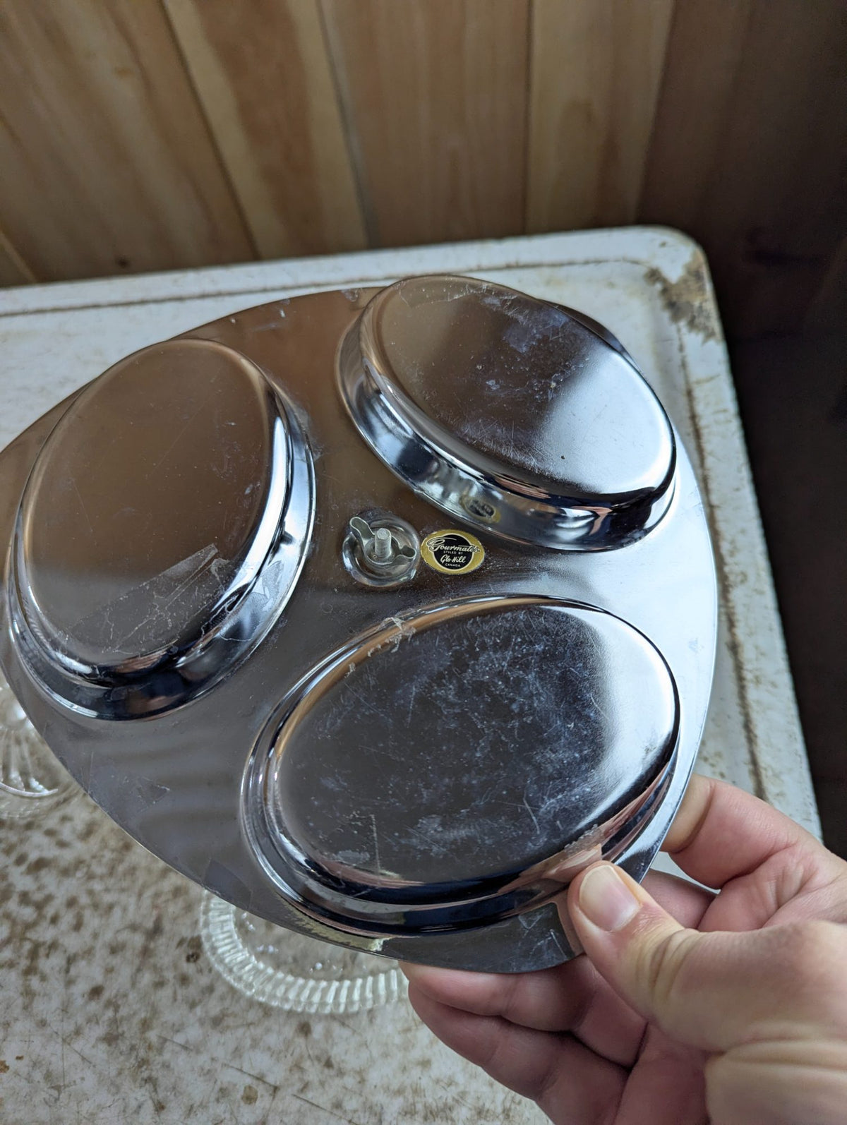 1950s MCM Glo-Hill Canada 'Gourmates' 3-Section Relish Condiment Tray