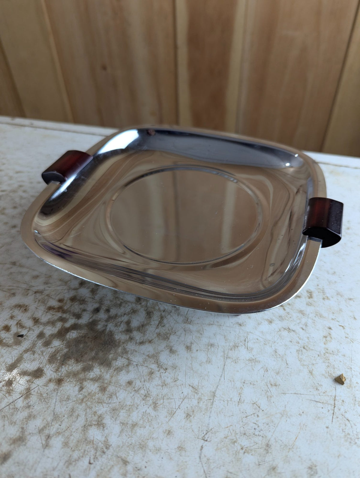1950s MCM Glo-Hill Canada 'Gourmates' Chrome and Bakelite Small Serving Tray