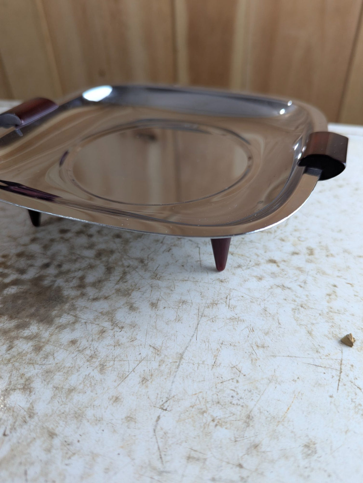 1950s MCM Glo-Hill Canada 'Gourmates' Chrome and Bakelite Small Serving Tray