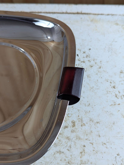 1950s MCM Glo-Hill Canada 'Gourmates' Chrome and Bakelite Small Serving Tray