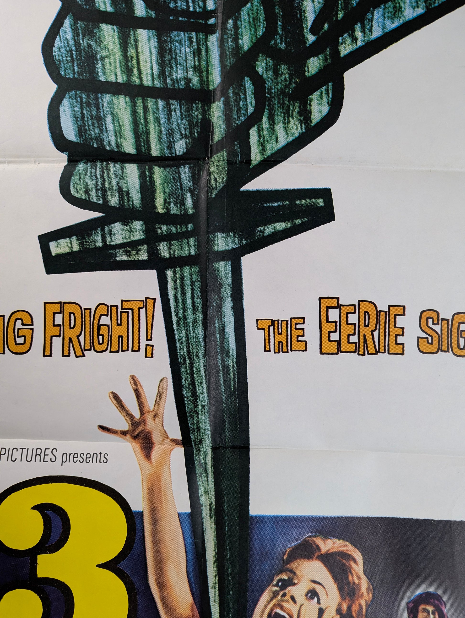 13 Frightened Girls! (1963) Vintage Original Horror Movie Poster one sheet folded - view 2