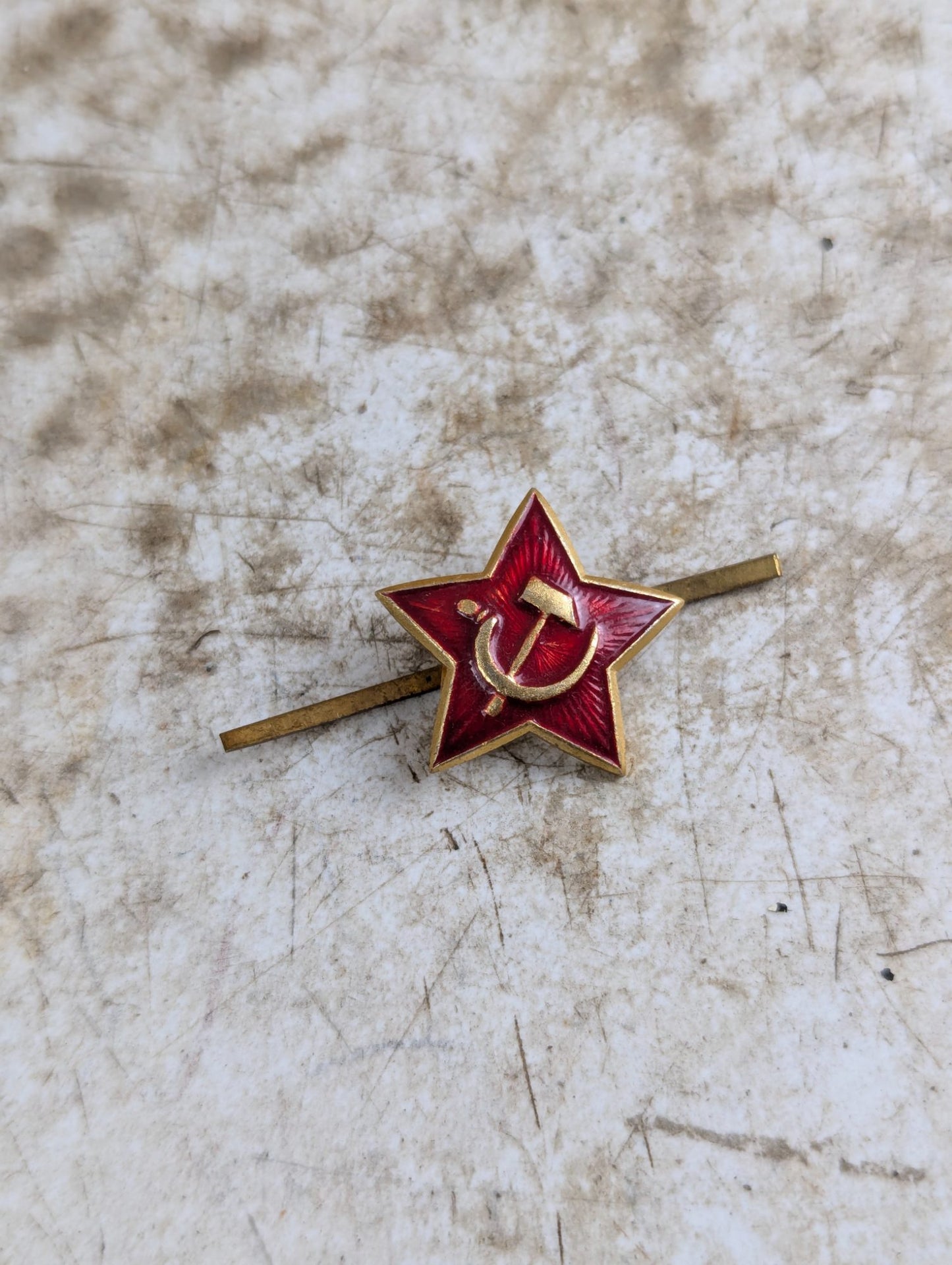 Vintage Soviet Union Military Red Star Hat Pin