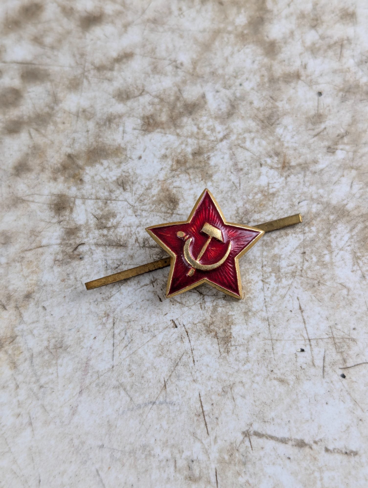 Vintage Soviet Union Military Red Star Hat Pin