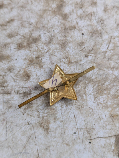 Vintage Soviet Union Military Red Star Hat Pin