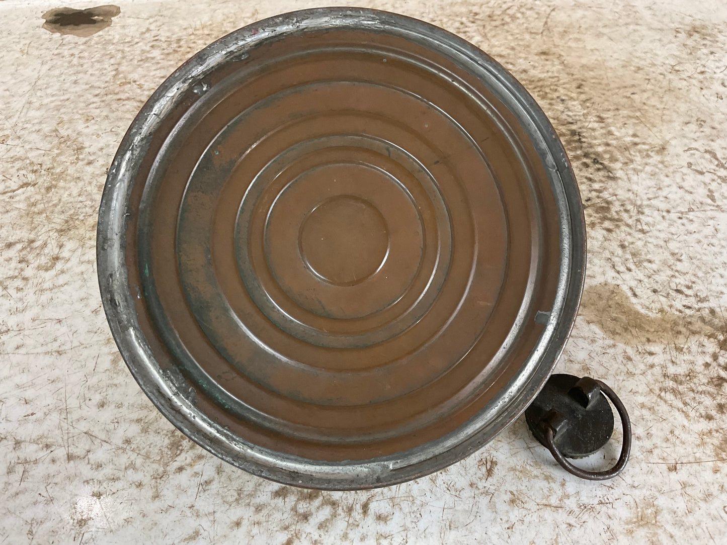 1920’s Antique Wafax Copper Bed Warmer with Metal Stopper - view 5