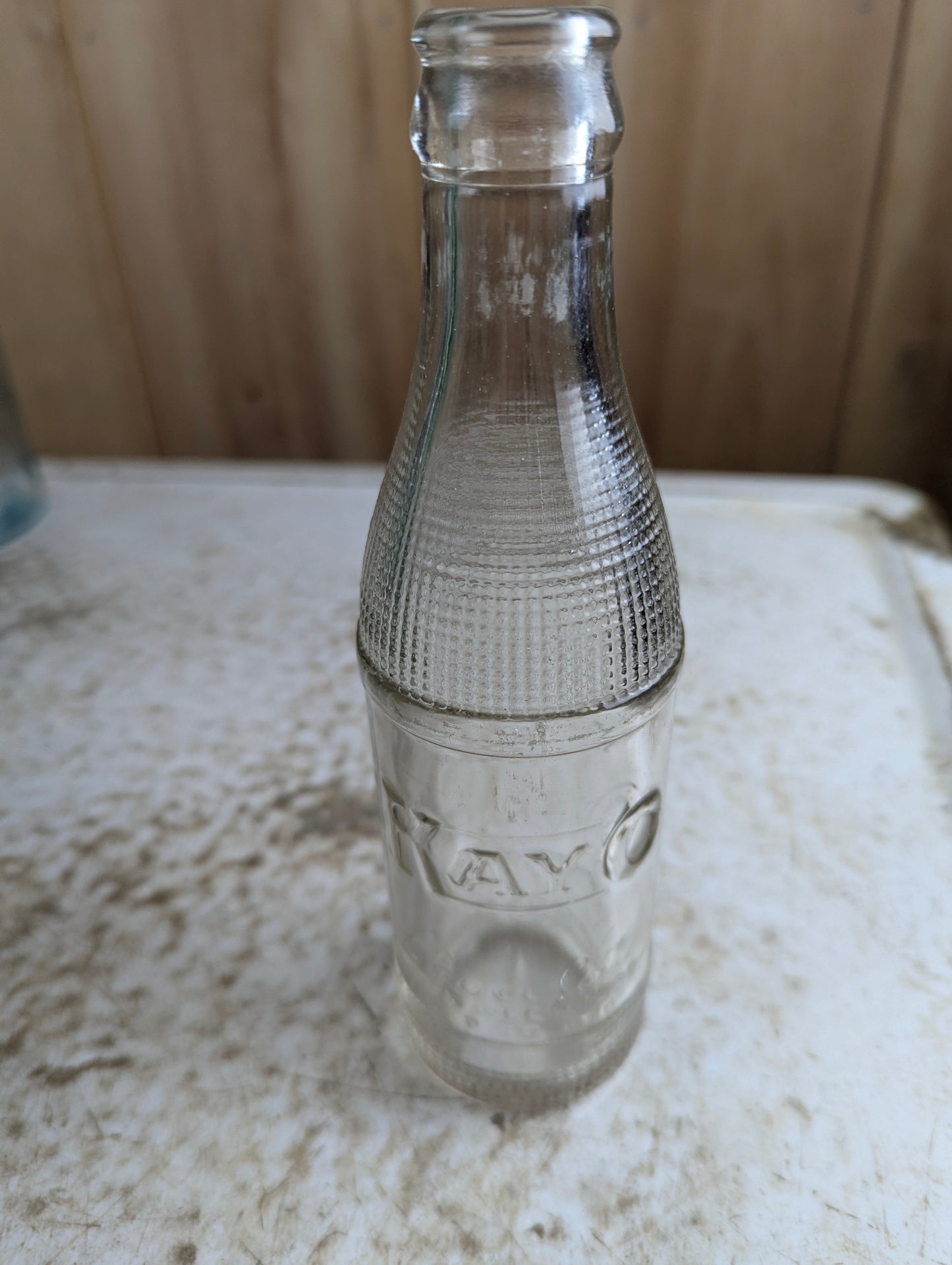 1920s 6.5oz Kayo Chocolate Drink Embossed Glass Bottle