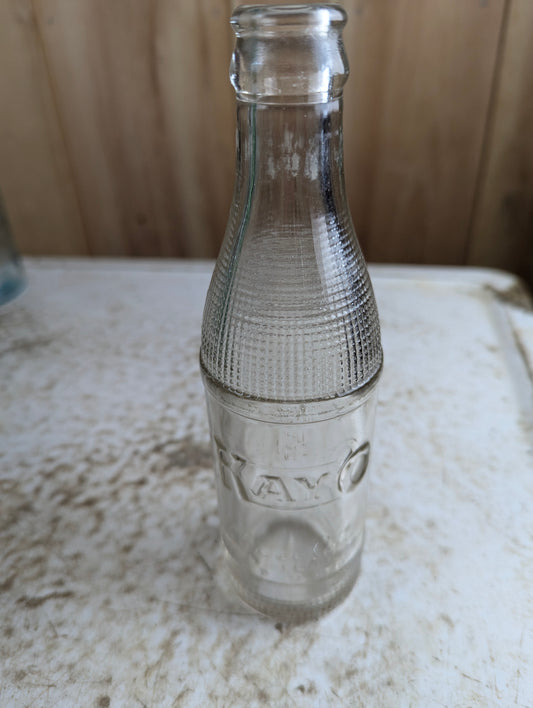 1920s 6.5oz Kayo Chocolate Drink Embossed Glass Bottle