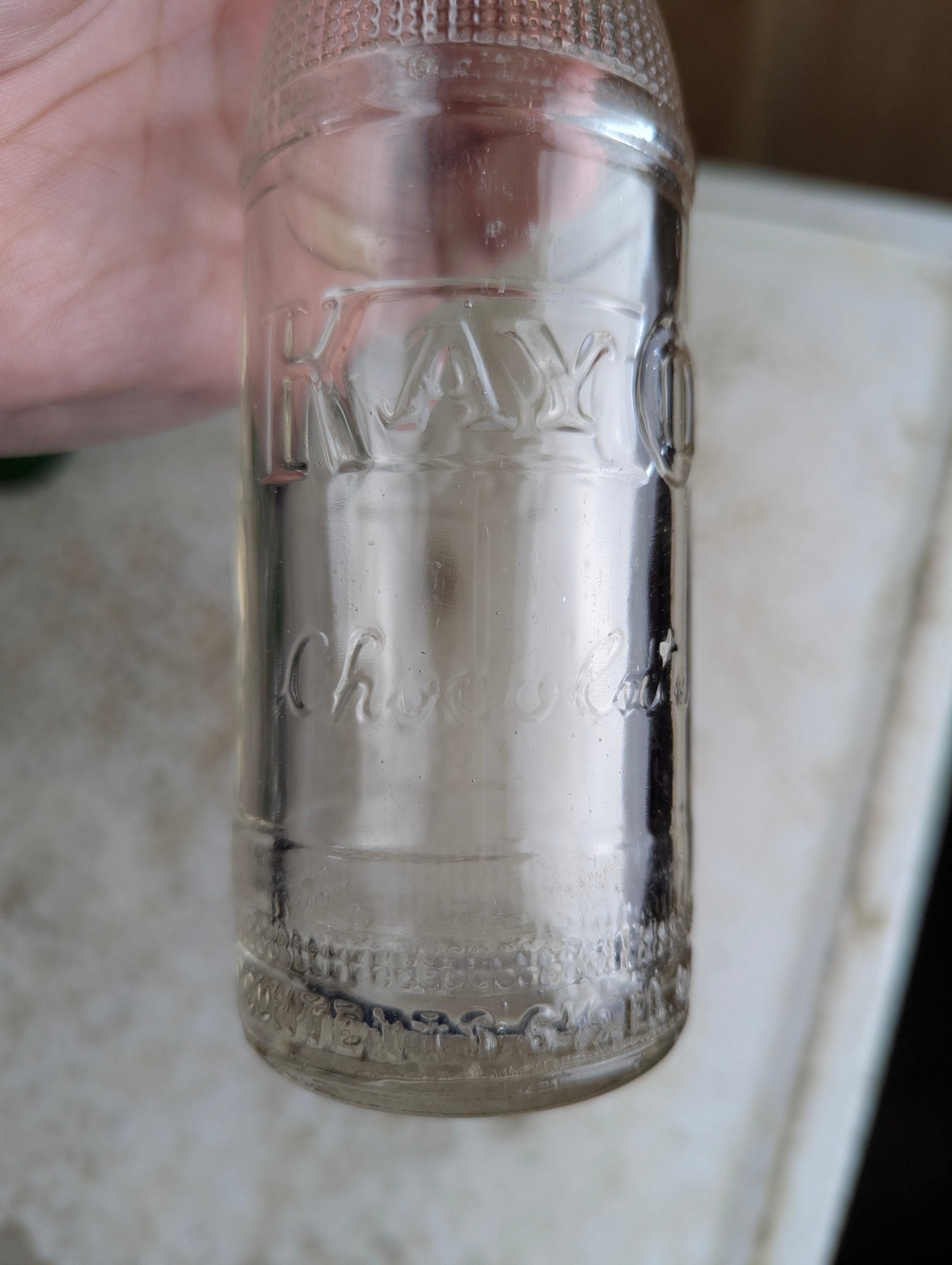 1920s 6.5oz Kayo Chocolate Drink Embossed Glass Bottle - view 5