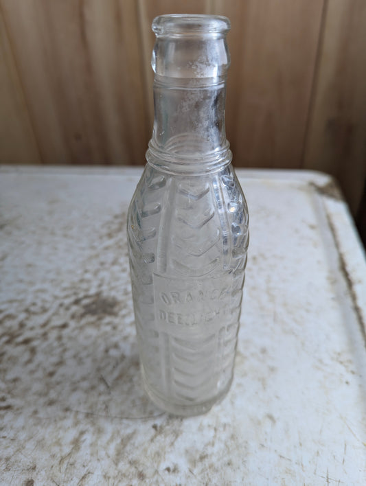 1920s 7oz Orange Dee Light Bossed Soda Bottle