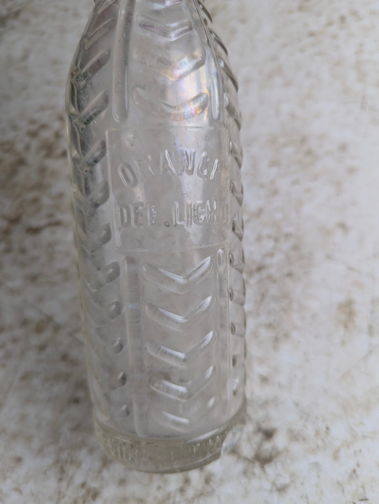 1920s 7oz Orange Dee Light Bossed Soda Bottle - view 2