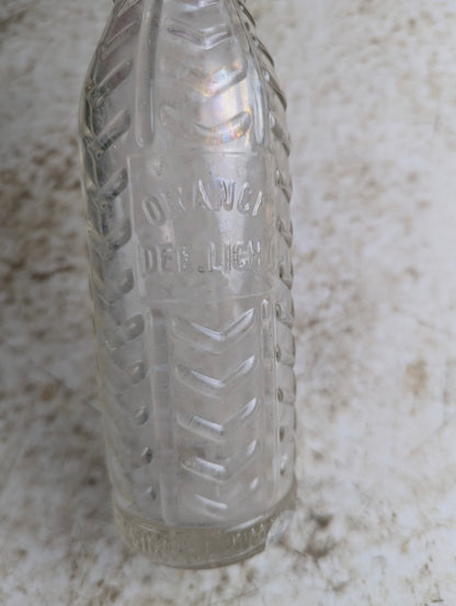 1920s 7oz Orange Dee Light Bossed Soda Bottle - view 2