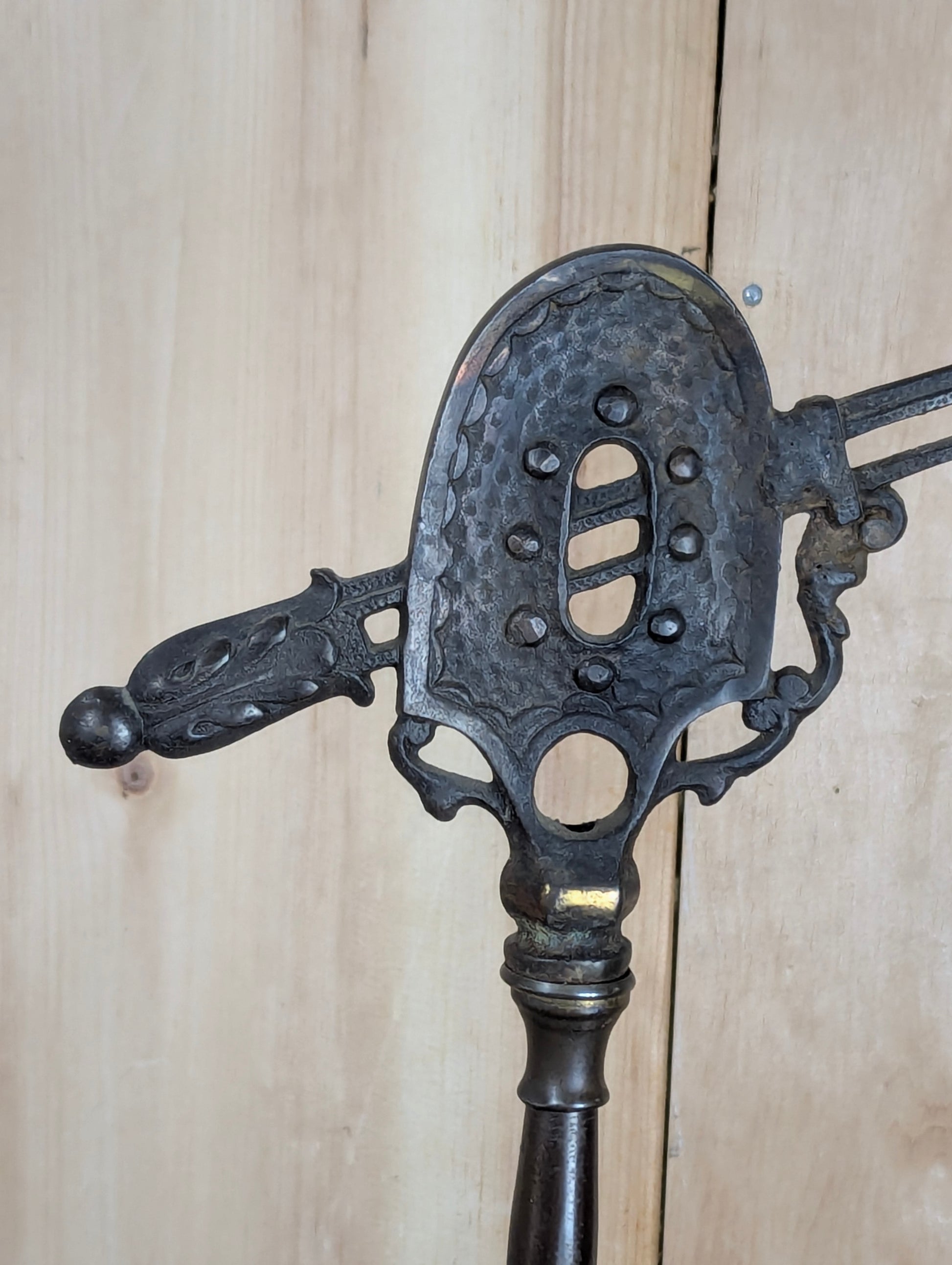 1920s Art Nouveau Cast Iron Bridge Arm Floor Lamp - view 3