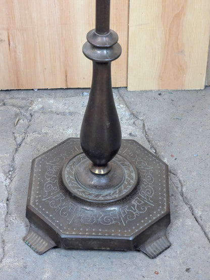 1920s Art Nouveau Cast Iron Bridge Arm Floor Lamp - view 5