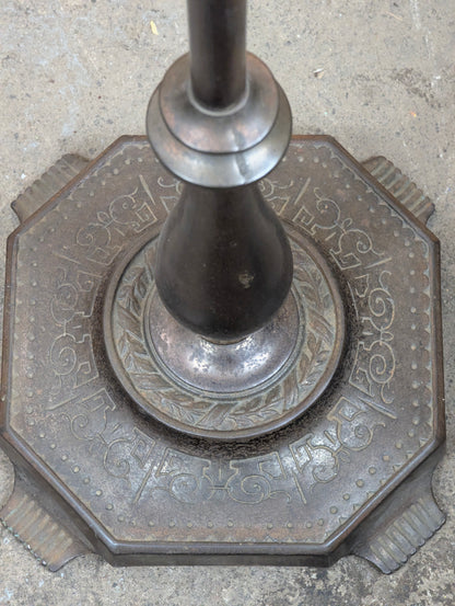 1920s Art Nouveau Cast Iron Bridge Arm Floor Lamp - view 8
