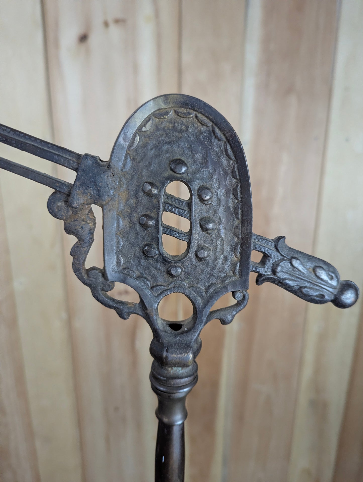 1920s Art Nouveau Cast Iron Bridge Arm Floor Lamp - view 9