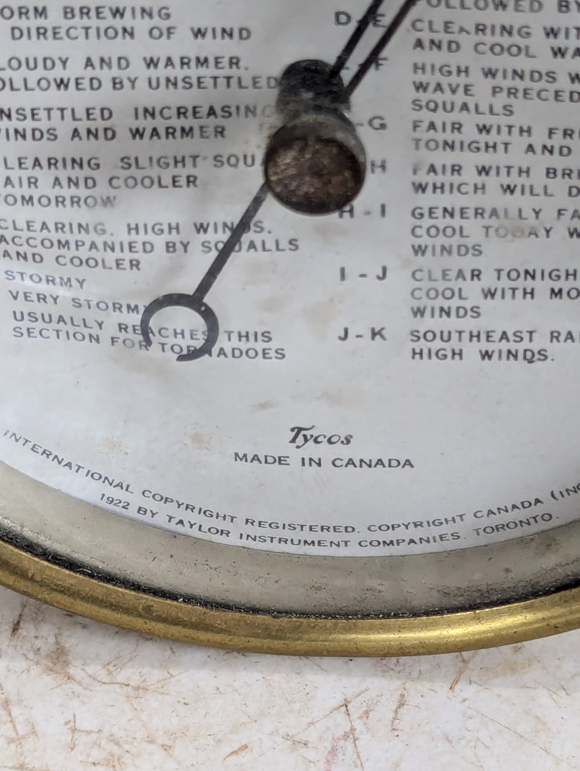 1922 Stormoguide Barometer - view 8