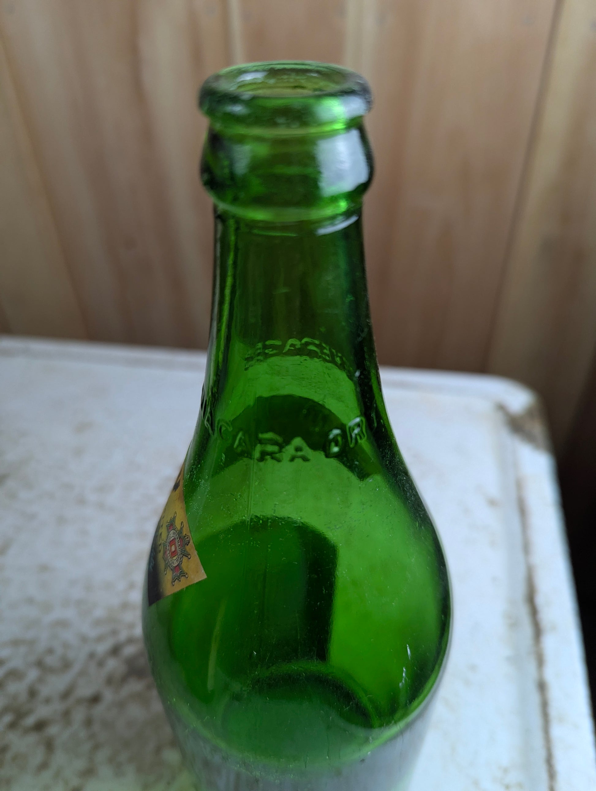 1930  30oz Niagara Dry Rainbow Falls Cross Award Green Glass Paper Label Soda Label - view 4