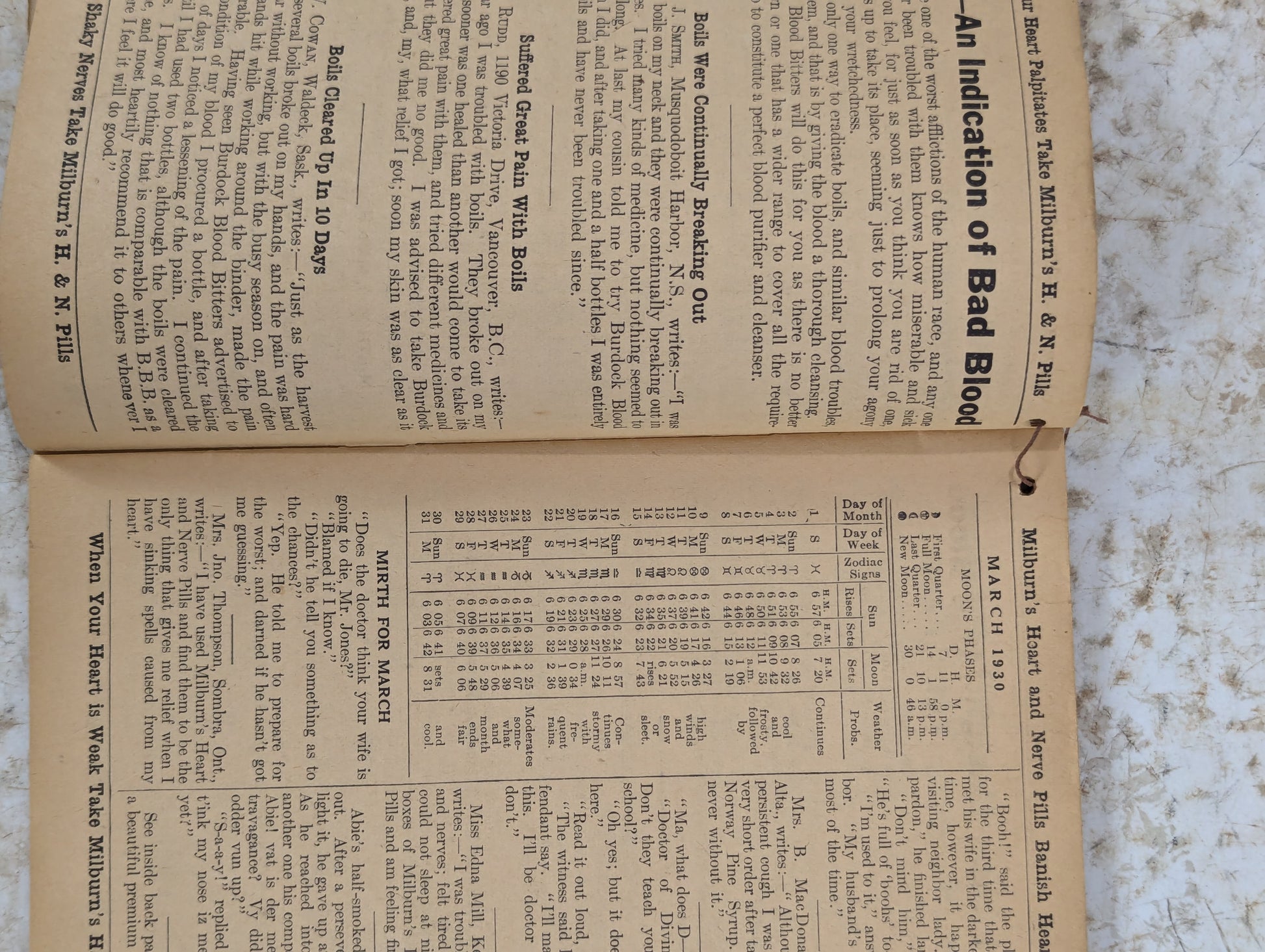 1930 Burdock Blood Bitters Almanac- Key to Health - view 2