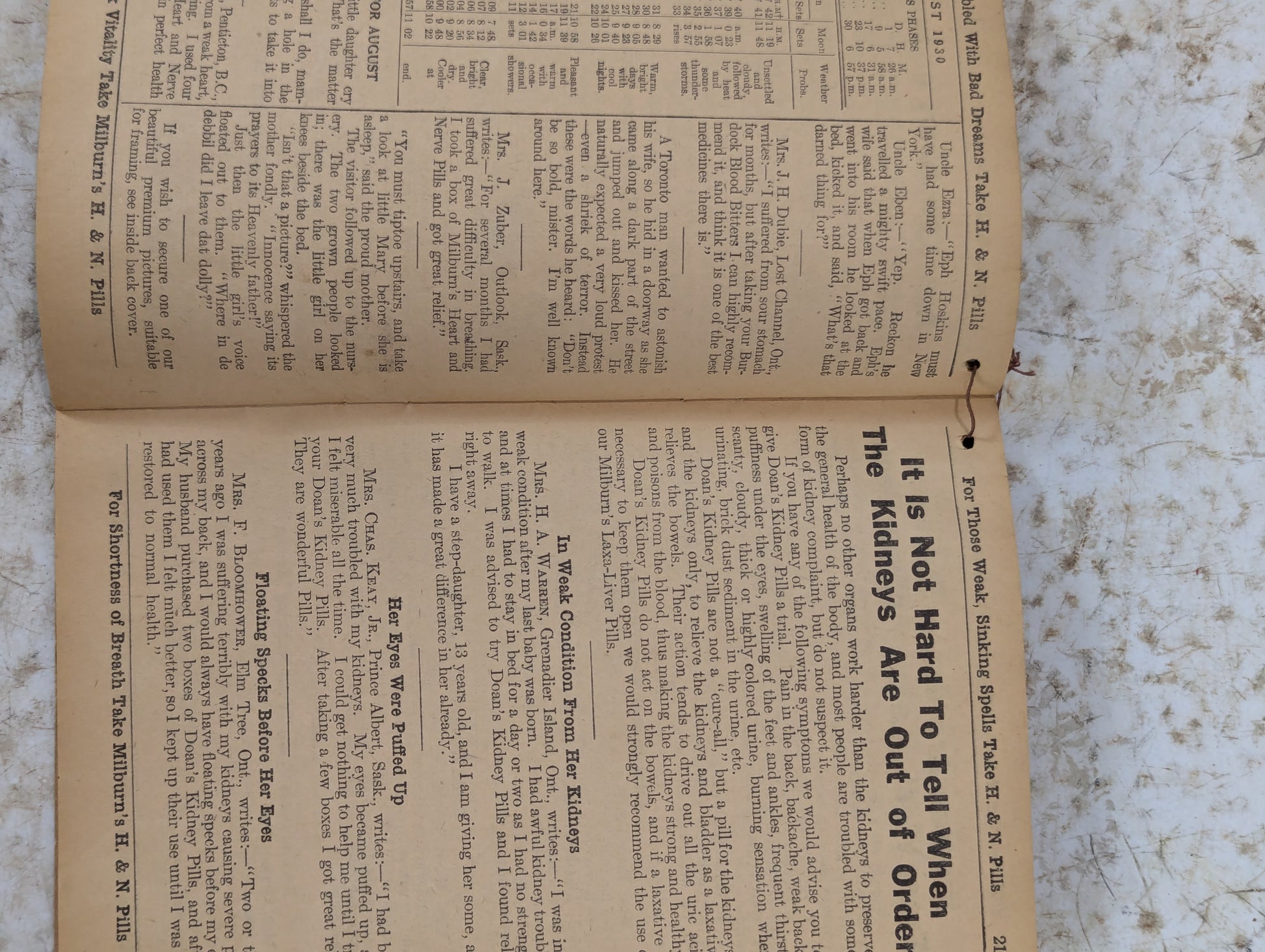 1930 Burdock Blood Bitters Almanac- Key to Health - view 3