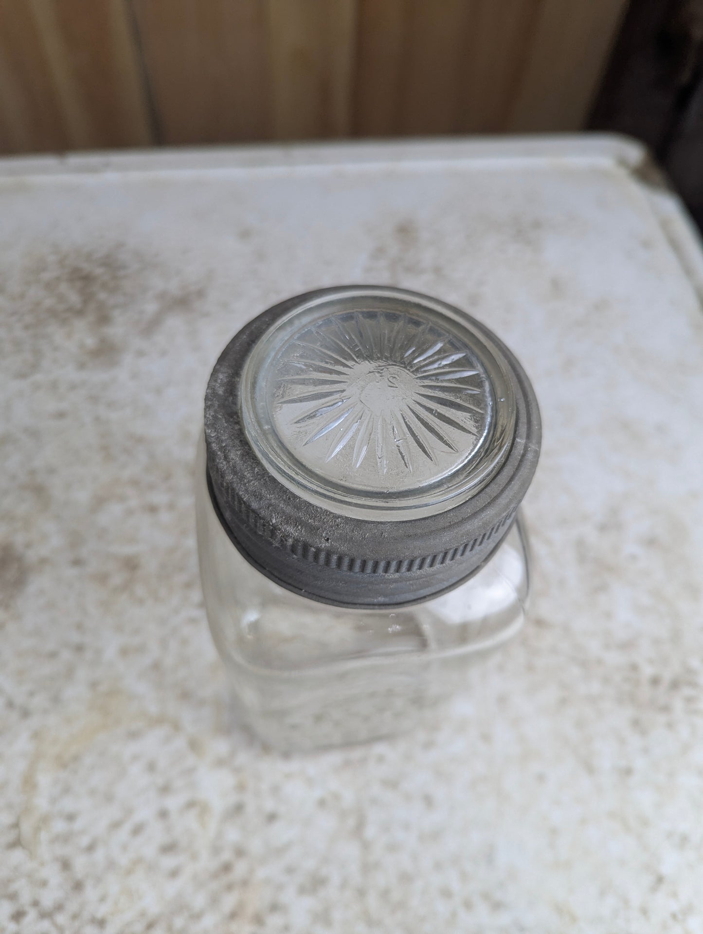 1930’s Blue Ribbon Vacuum Packed Glass Coffee Jar - view 3