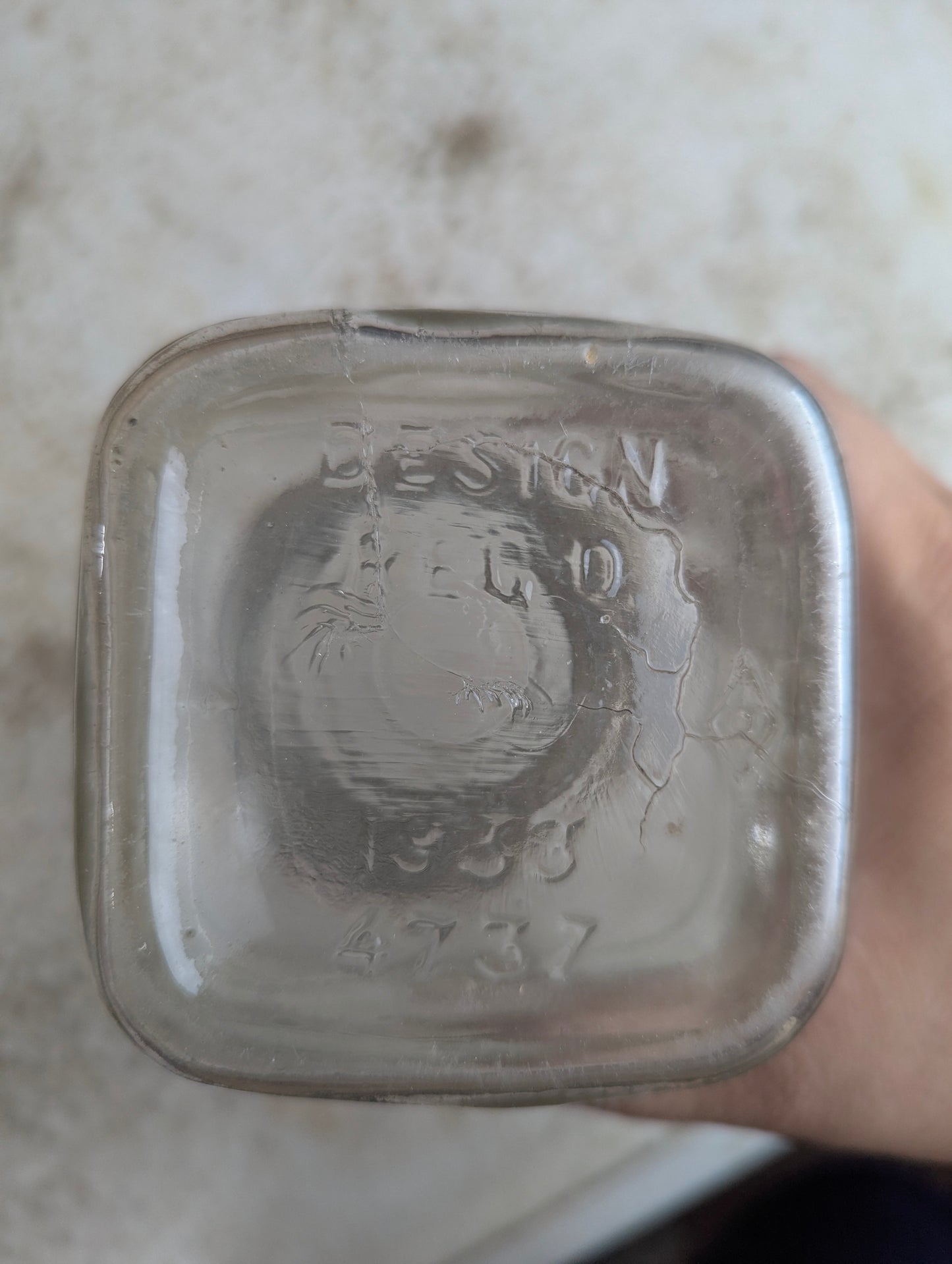 1930’s Blue Ribbon Vacuum Packed Glass Coffee Jar - view 4