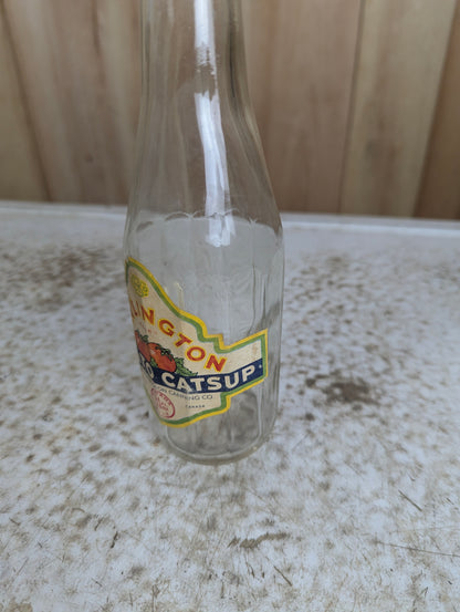 1930’s Burlington 11 Fl Oz Tomato Catsup Glass Bottle with Cap - view 2