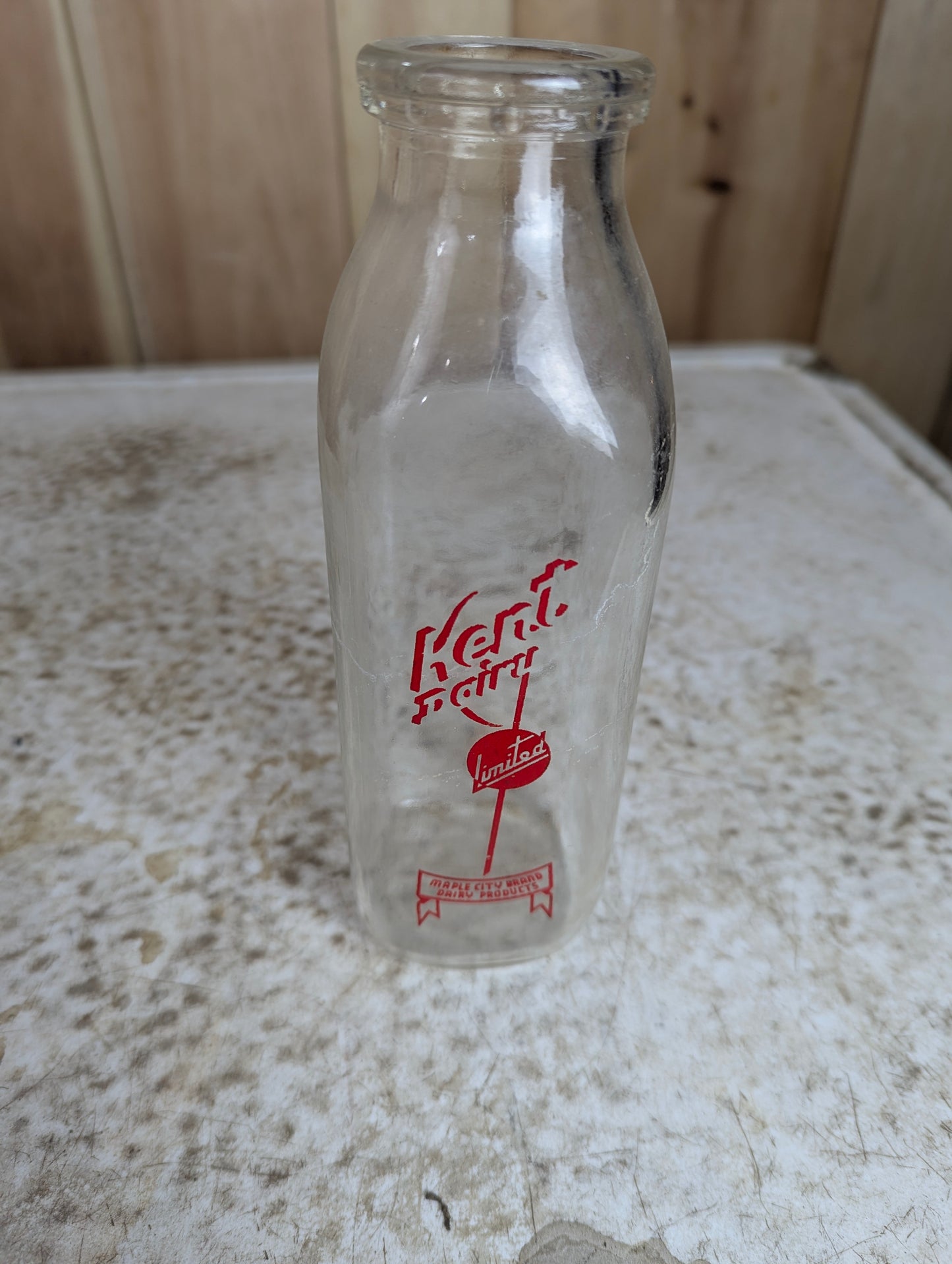 1930’s Kent Dairy Glass Milk Bottle