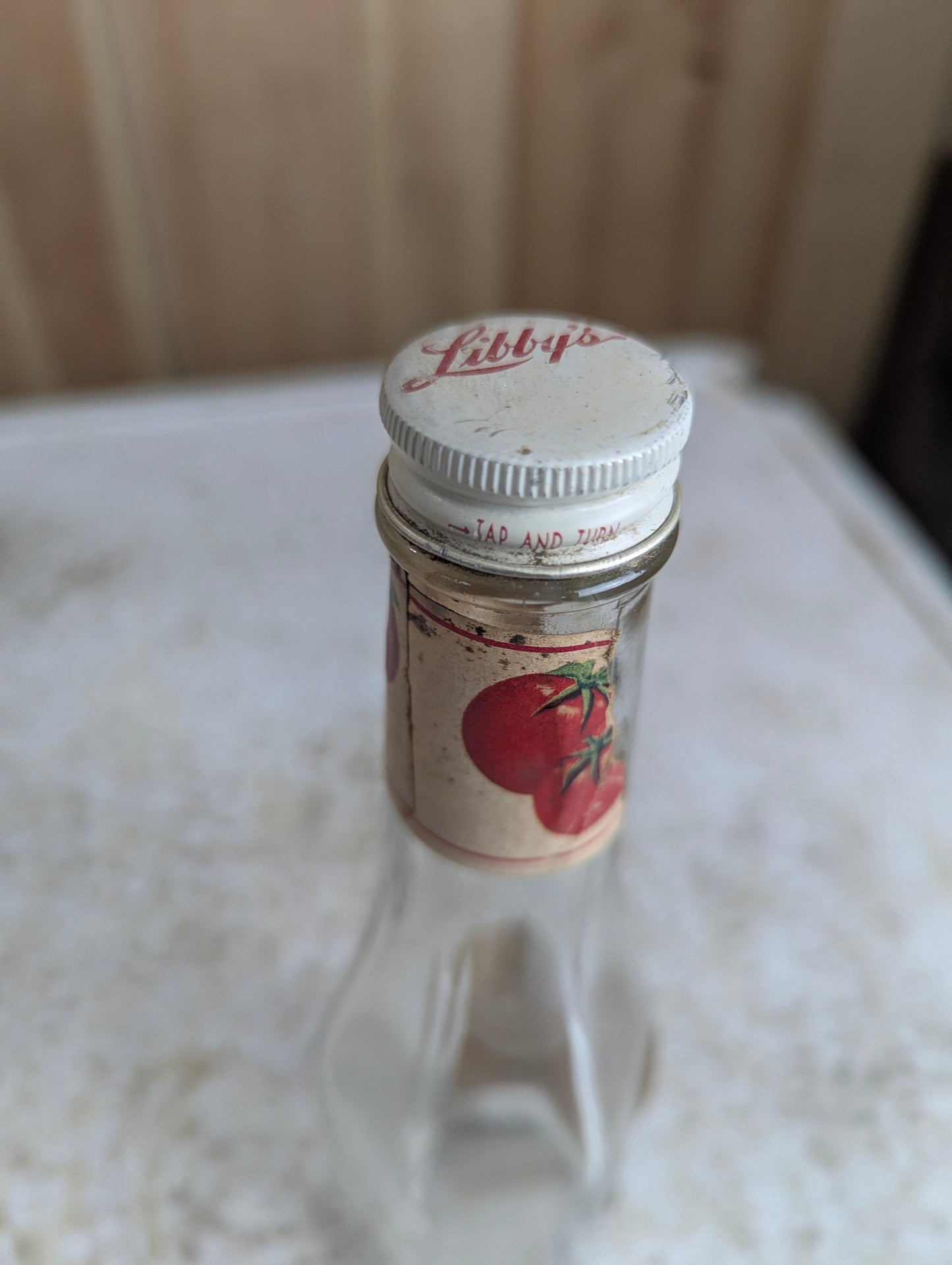 1930’s Libby’s Glass Tomato Catchup Bottle with Original Cap - view 3