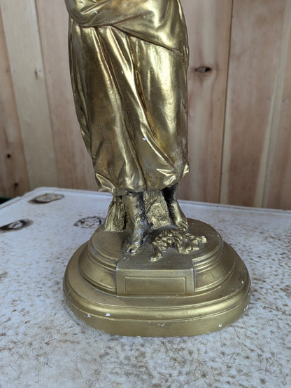 1930’s Pair of Decorative Moreau Style Figural Table Lamps with Shades - view 5