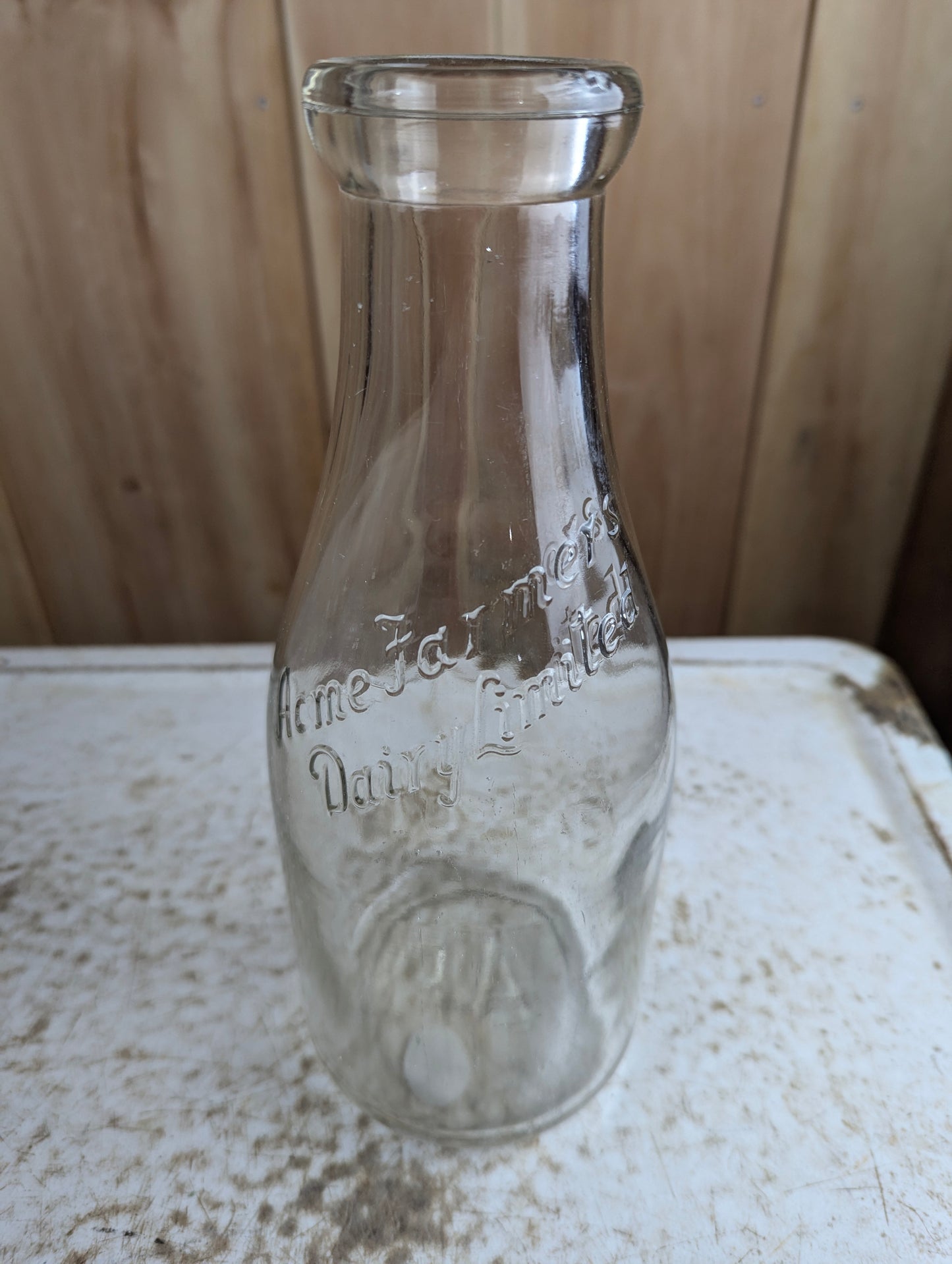 1930s Acme Farmer's Dairy Limited Quart Milk Bottle