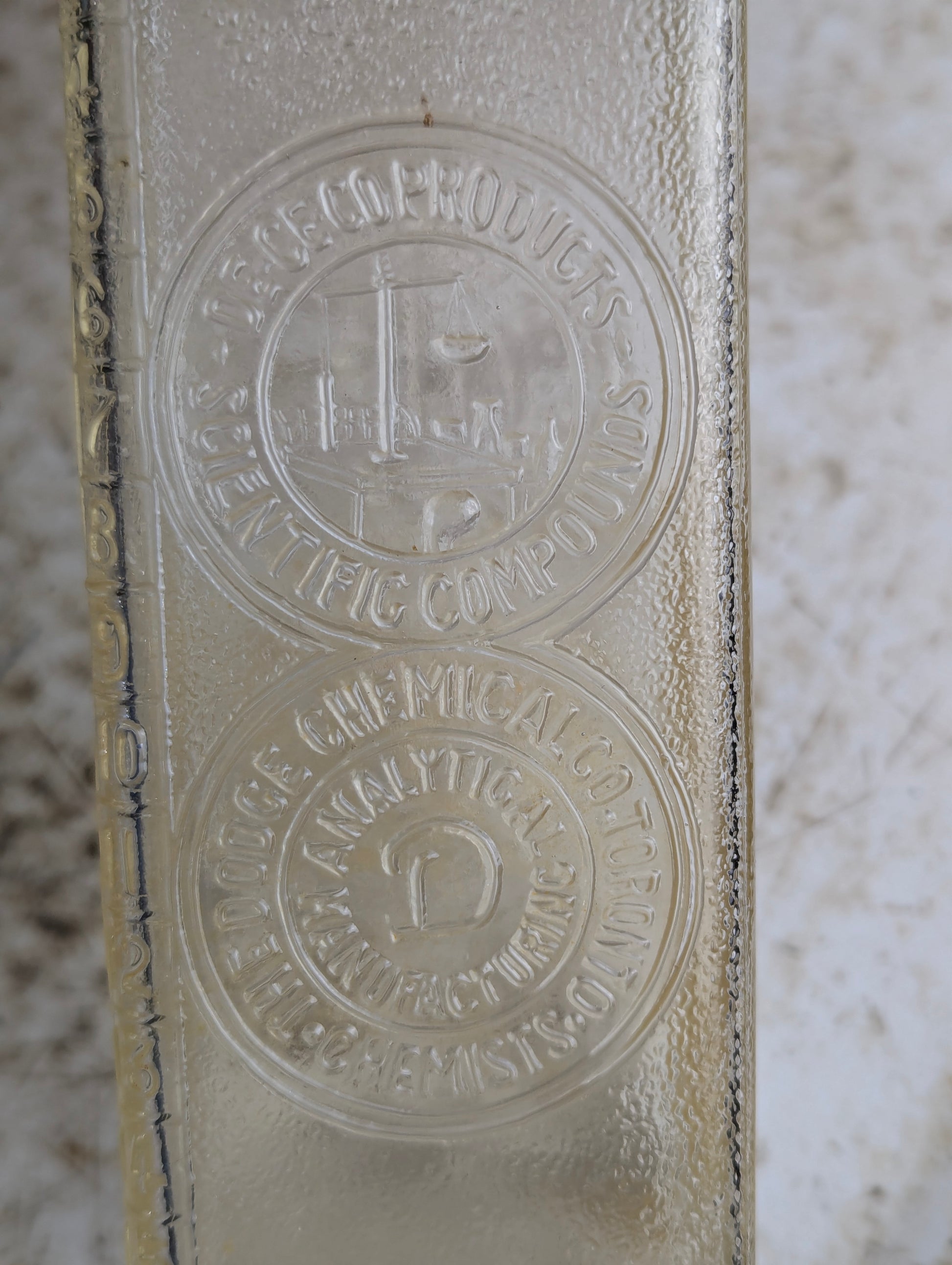 1930s De Ce-Co Dodge Chemical Embalming Fluid Bottle - view 2