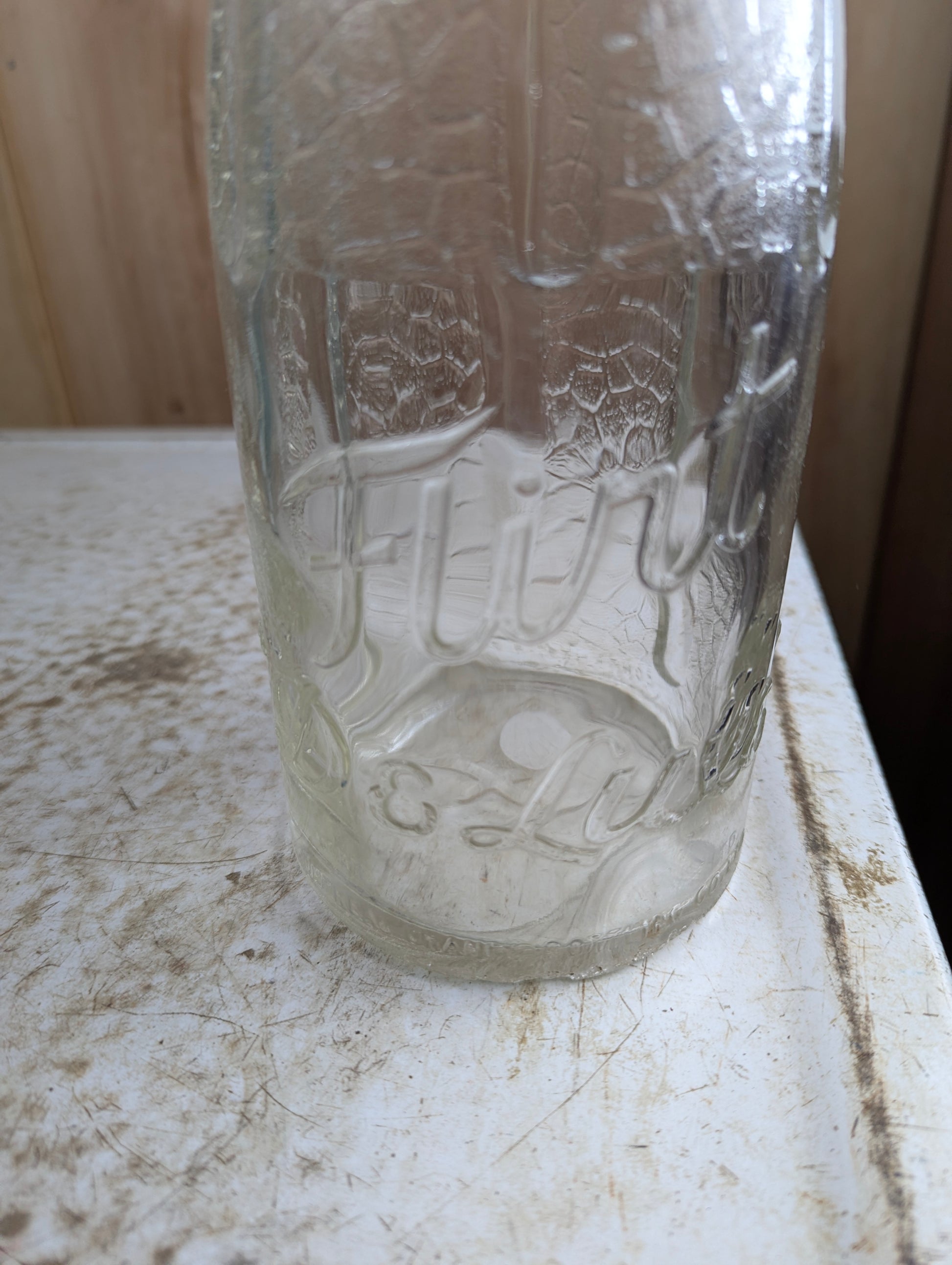 1930s Flirt 'De Luxe' Montreal 48oz Embossed Glass Soda Bottle - view 2