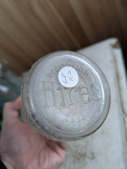1930s Hires Root Beer 26oz Textured Glass Soda Bottle - view 3