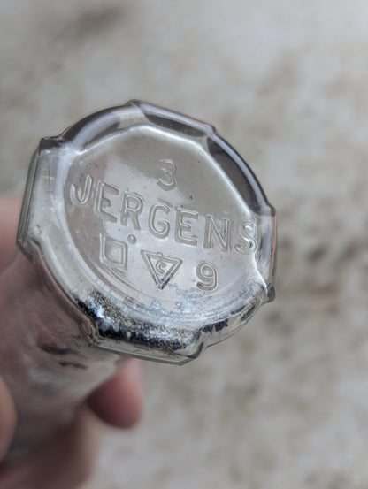 1930s Jergens Lotion Art Deco Clear Glass Bottle with Bakelite Cap - view 2