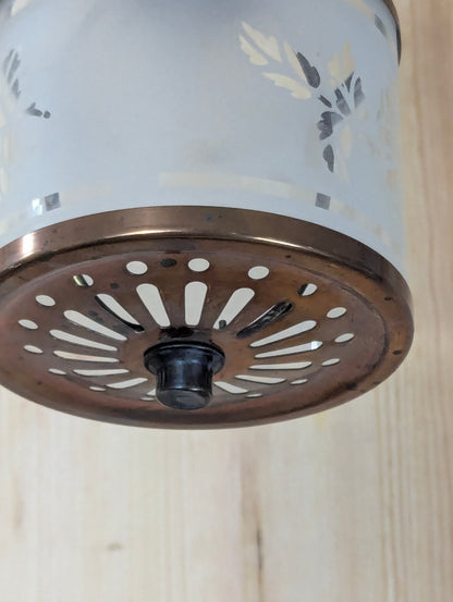 1940’s Copper Hall Pendant with Frosted Glass - view 3