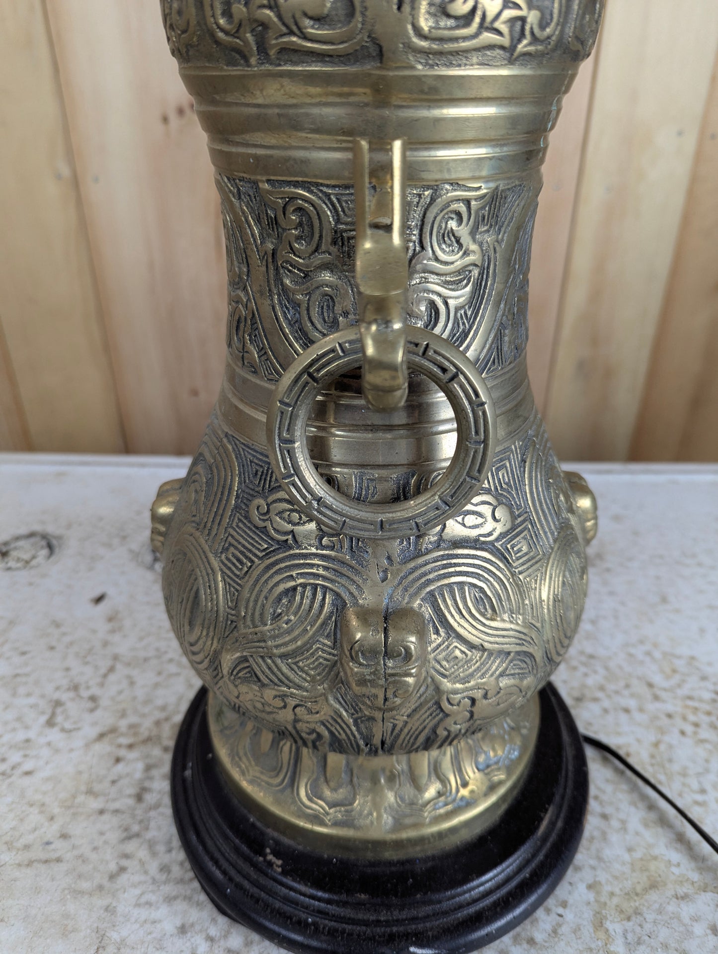 1940’s James Mont Style Hollywood Regency Asian Design Brass Table Lamp - view 5