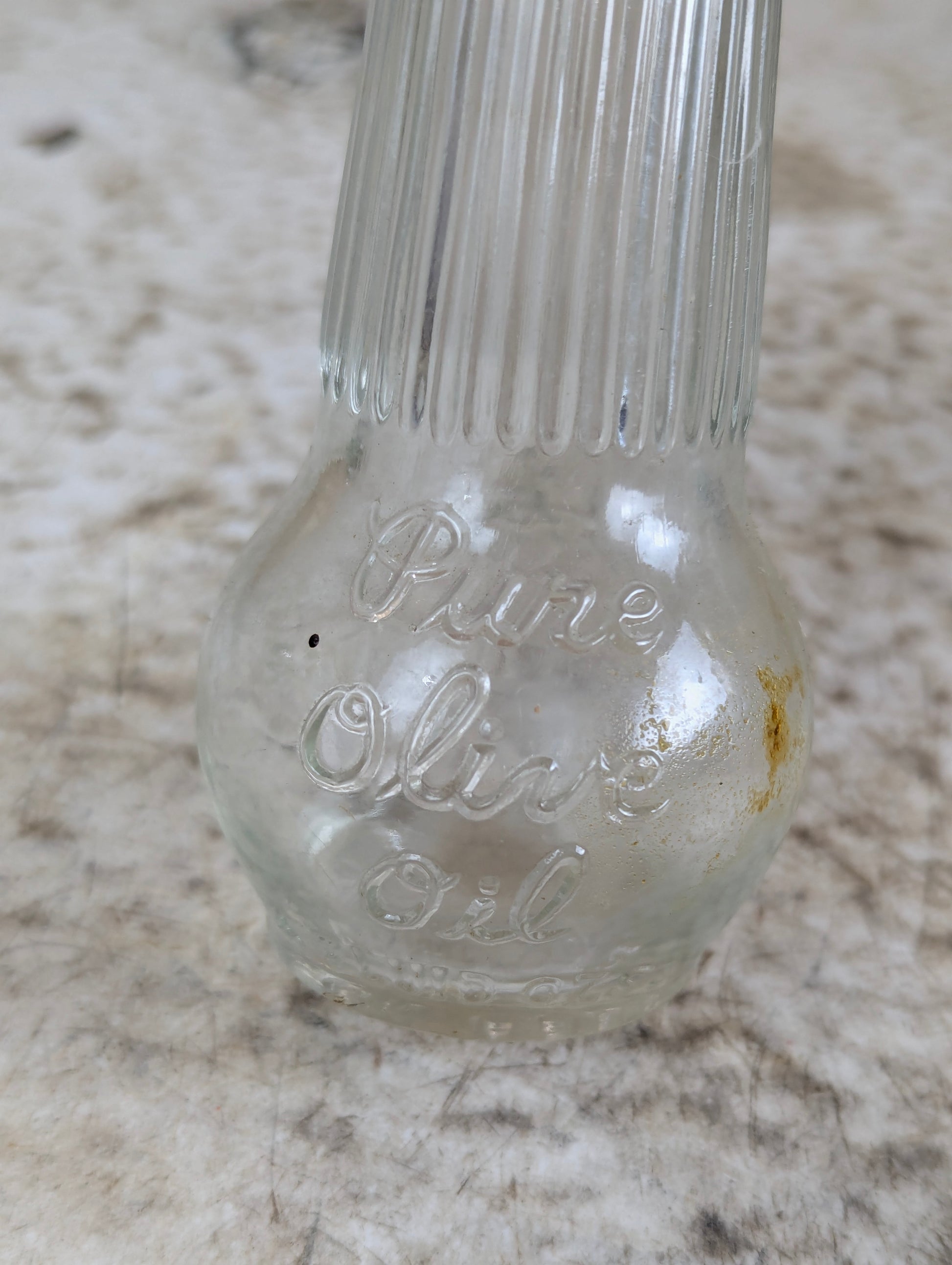 1940’s Vintage Gattuso 4 Fl Oz Pure Olive Oil Glass Bottle - view 2