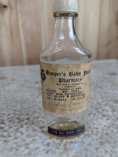 1947 Hooper's Pharmacy Medicine Bottle with Bakelite Cap - view 3