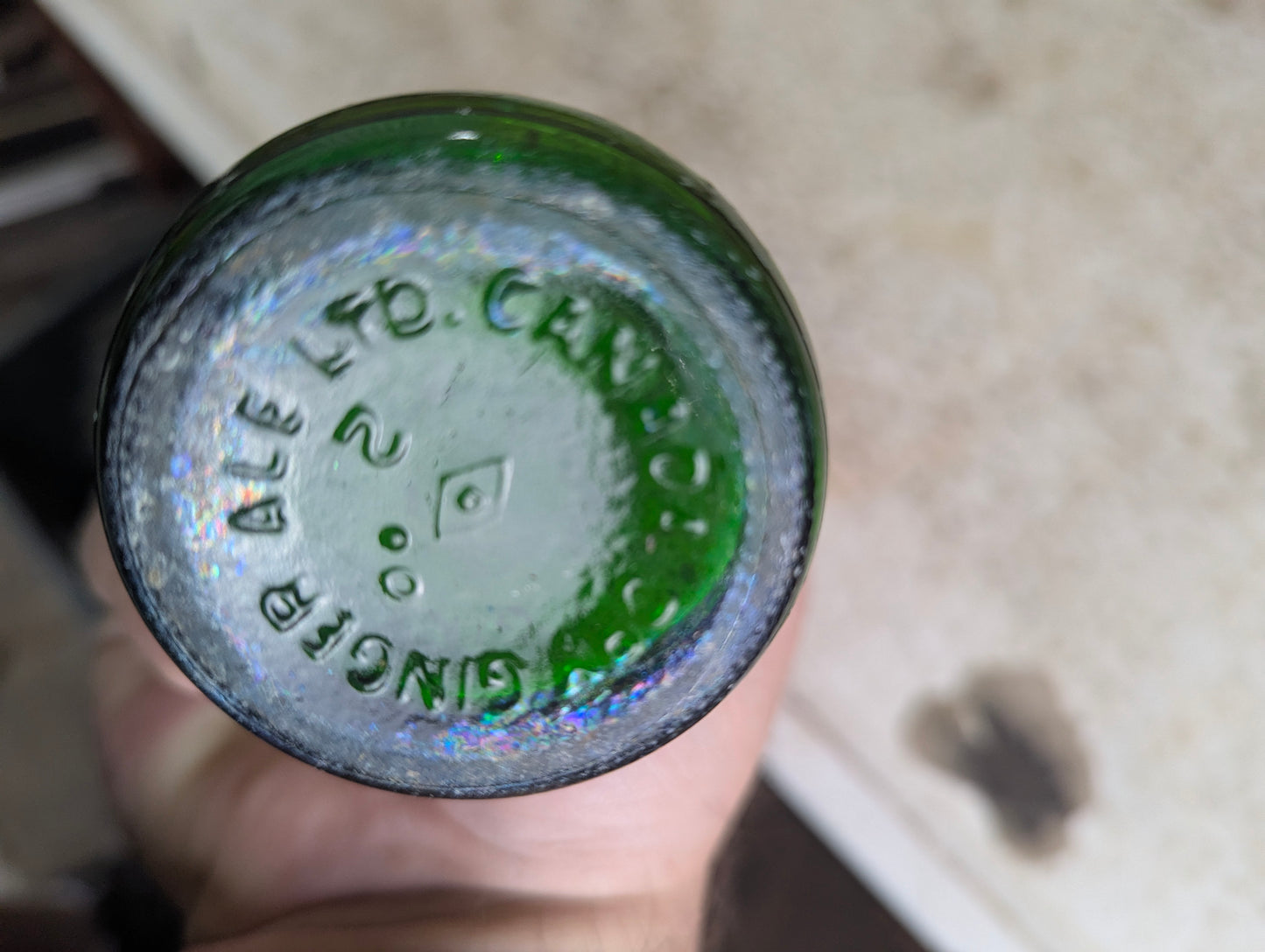 1950’s Canada Dry Ginger Ale Embossed Glass Bottle - view 3