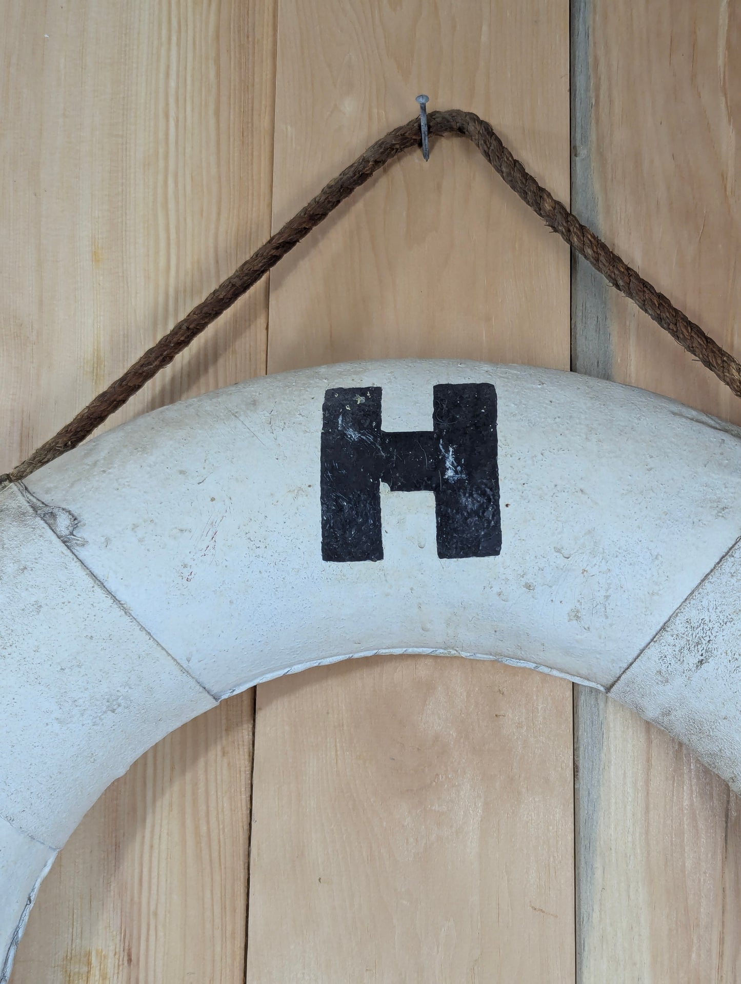 1950’s Vintage Life Preserver Ring labelled T H P (Toronto Harbour Police) - view 2
