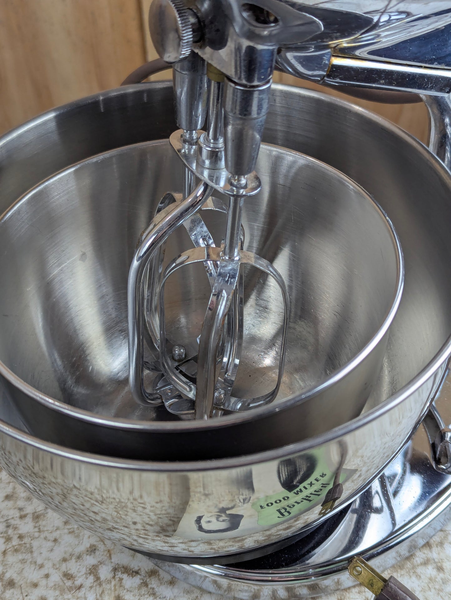 1950s Berkley Deluxe Food Mixer with 2 Bowls and Manual - view 3