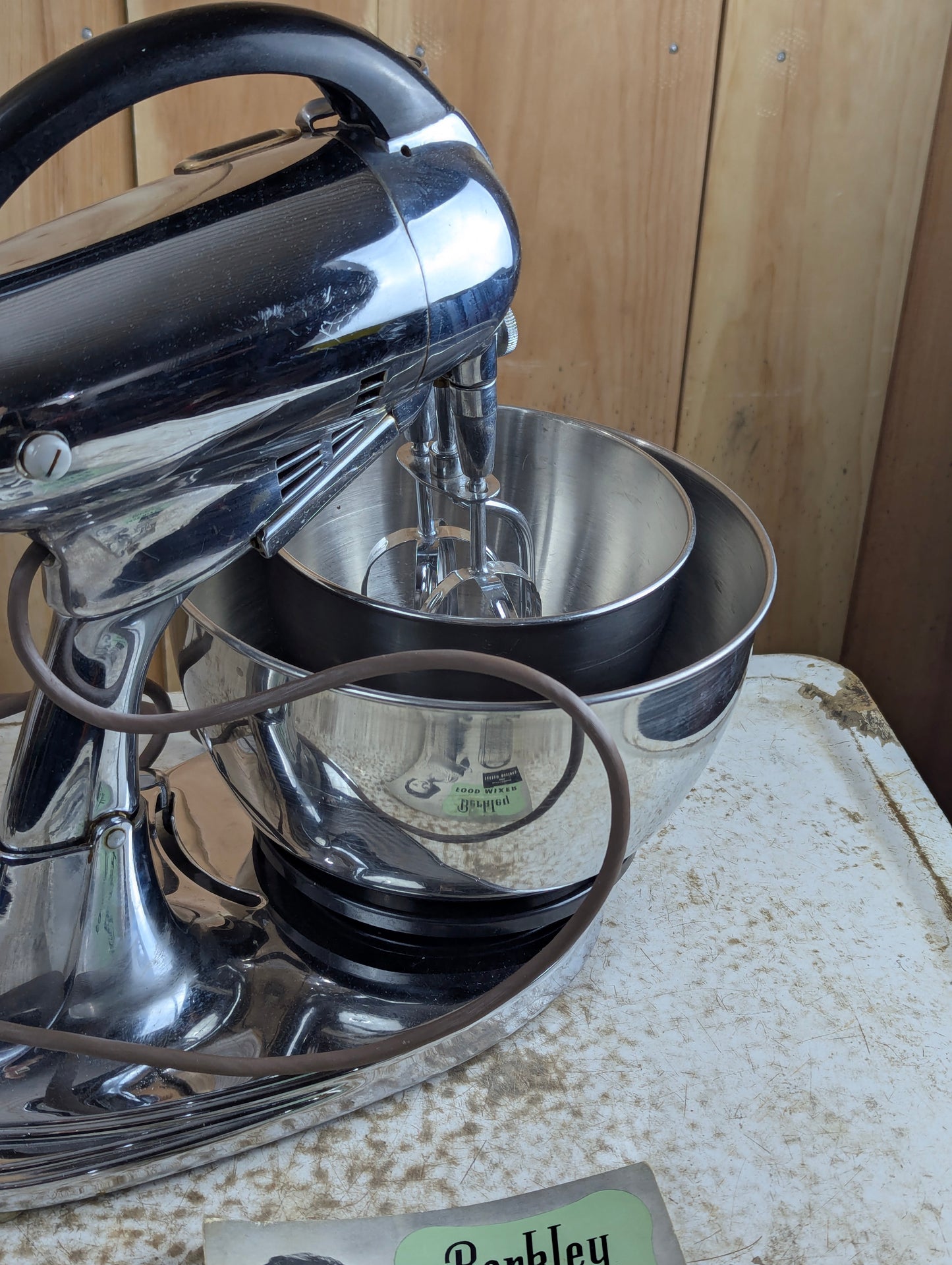 1950s Berkley Deluxe Food Mixer with 2 Bowls and Manual - view 4
