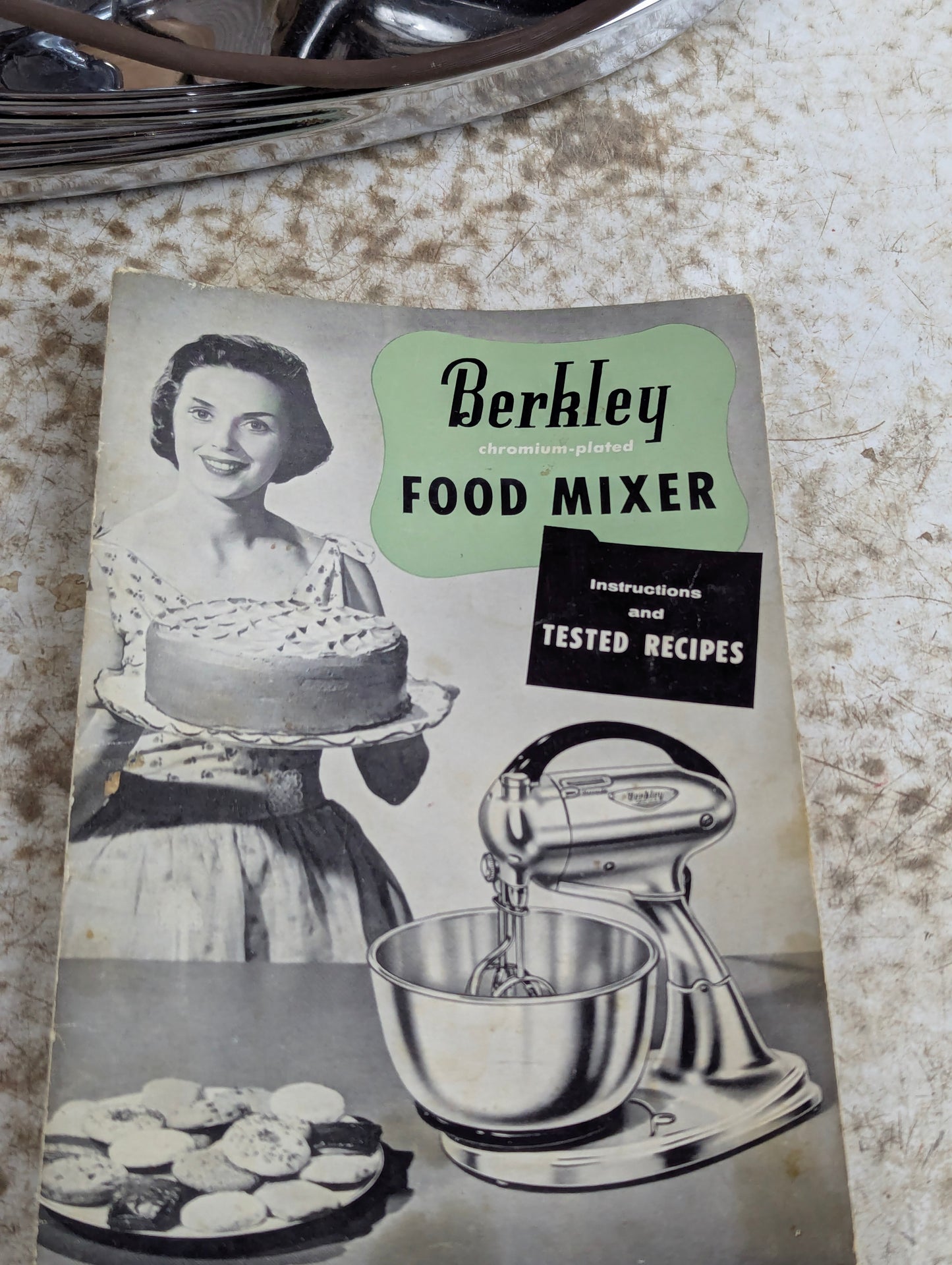 1950s Berkley Deluxe Food Mixer with 2 Bowls and Manual - view 5