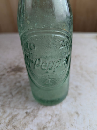1958 6oz Green Glass Dr. Pepper Embossed Soda Bottle - view 2