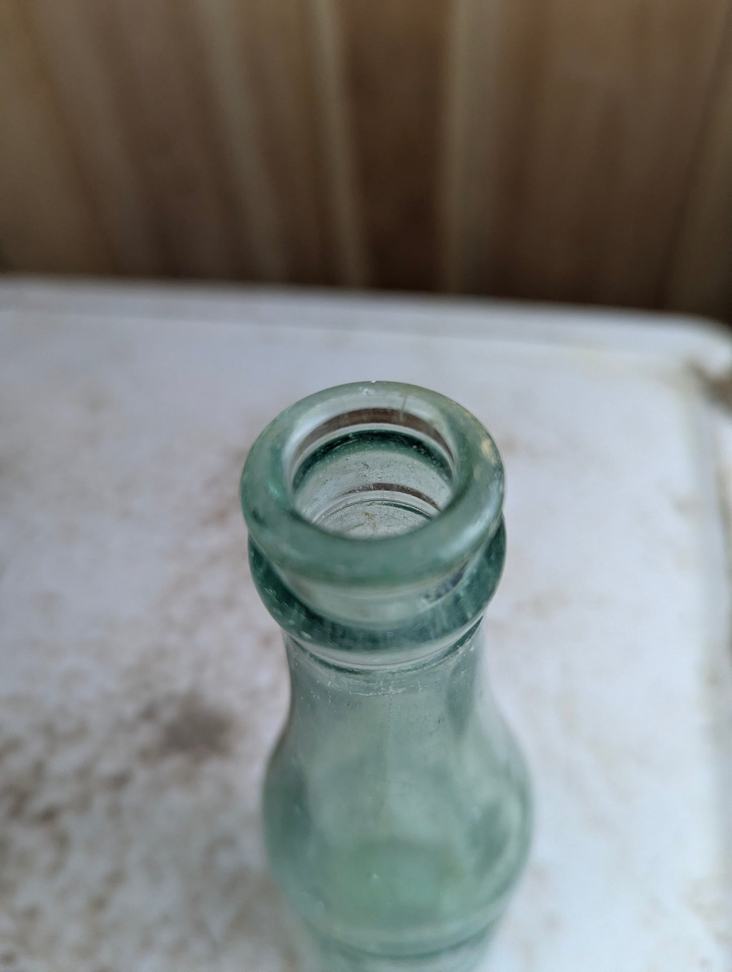 1958 6oz Green Glass Dr. Pepper Embossed Soda Bottle - view 3