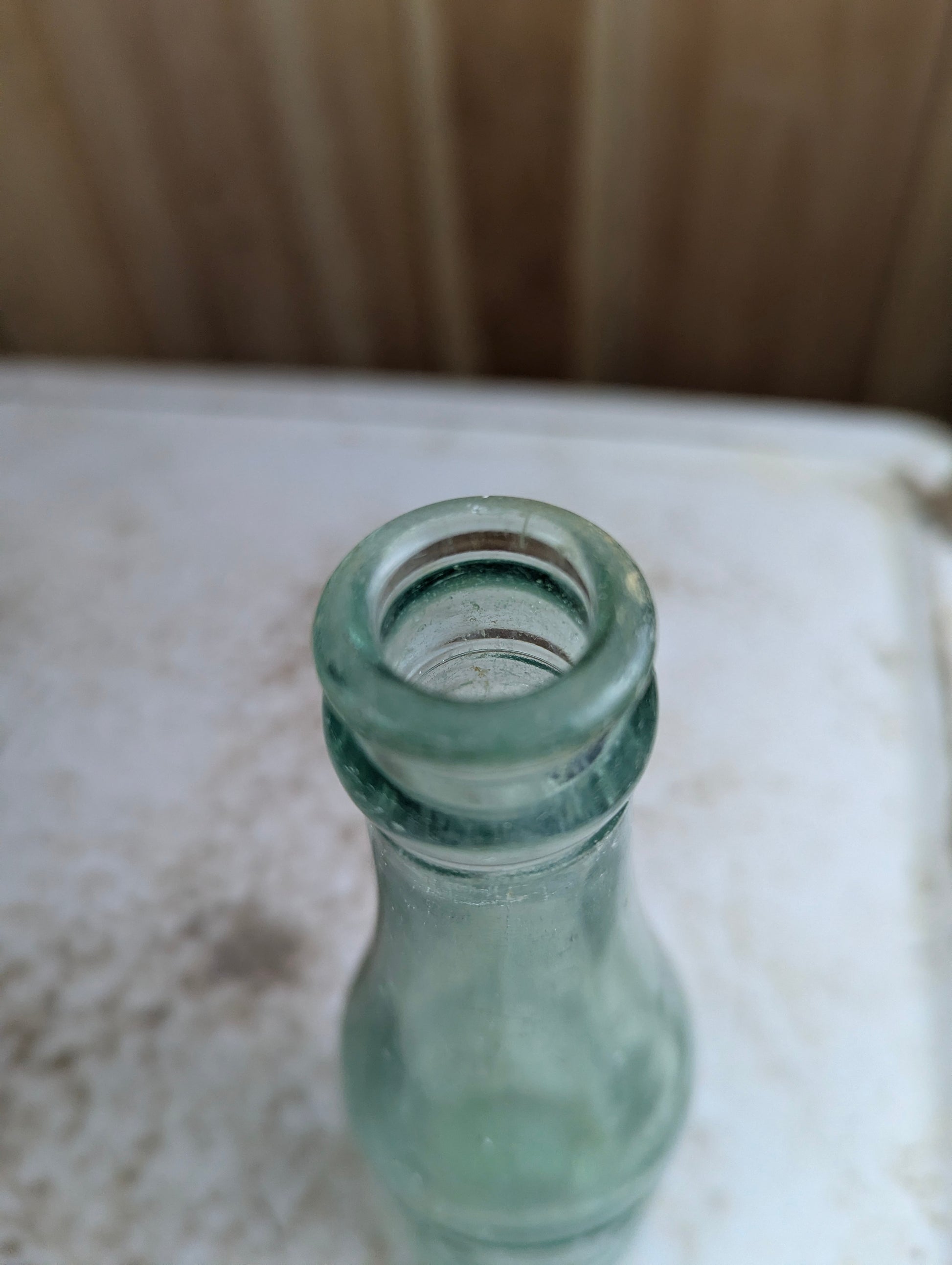 1958 6oz Green Glass Dr. Pepper Embossed Soda Bottle - view 3